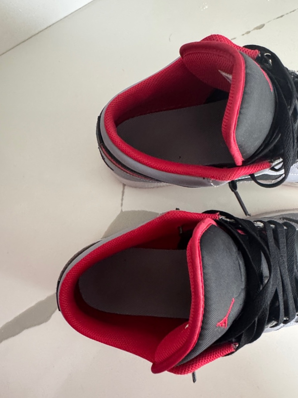 Nike Air Jordan 1 Low Top Sneakers - Black/Gray/Red - Picture 3 of 6